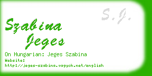 szabina jeges business card